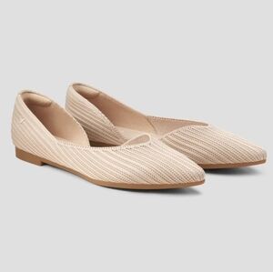 Vivaia Melia Pointed-Toe D'Orsay Almond Flats - Sz 36 EU